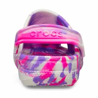 Crocs Kids Classic Glow Marbled Clog - Pink Crush / Multi