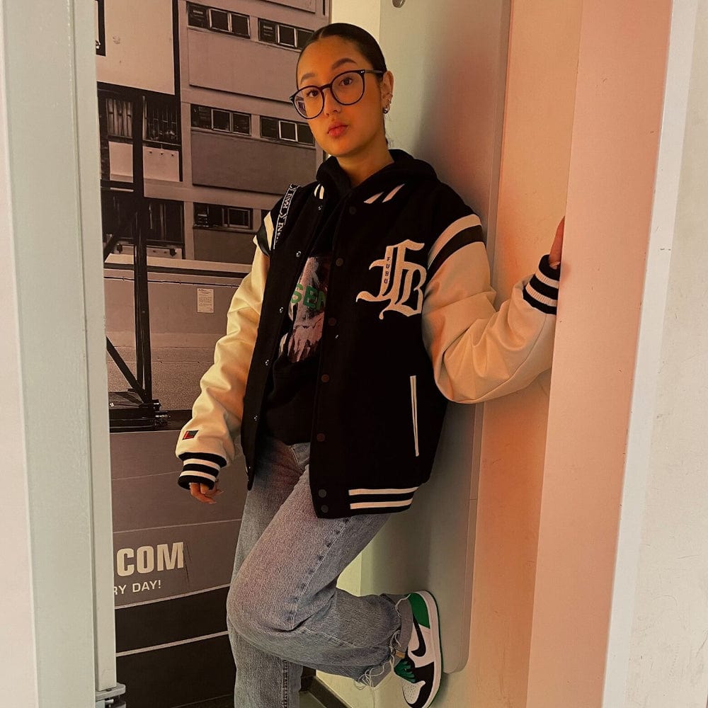 Fubu Old English College Jacket - Black / Off White