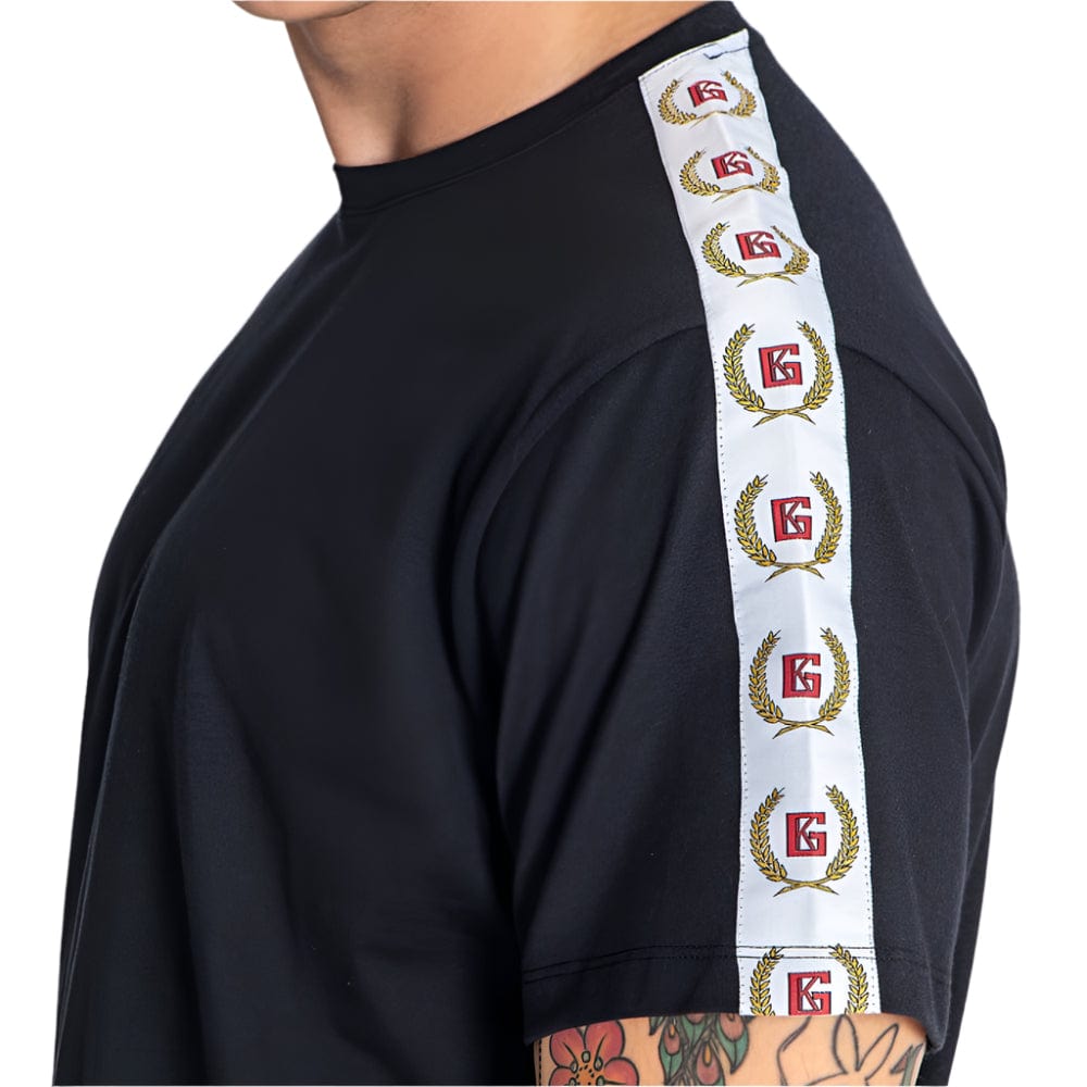 Gianni Kavanagh Retro Tape Tee - Black close up side