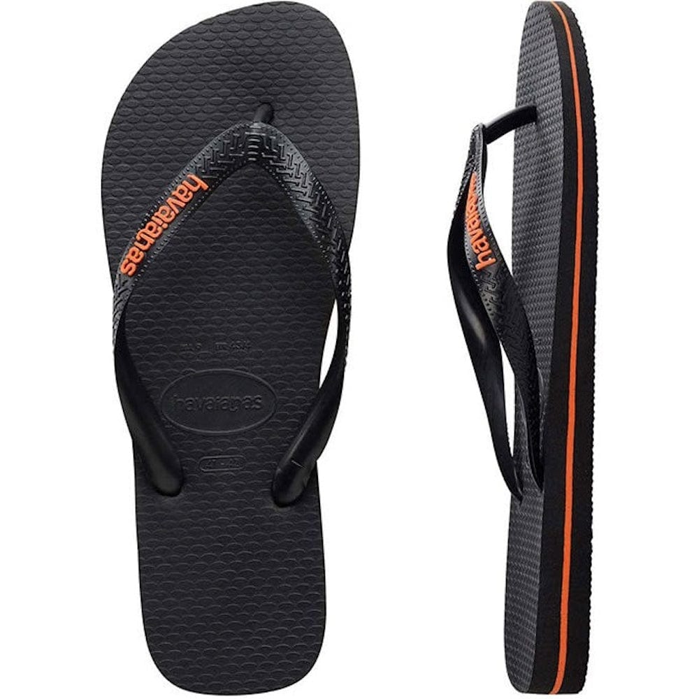 Havaianas Rubber Logo - Black / Orange Neon