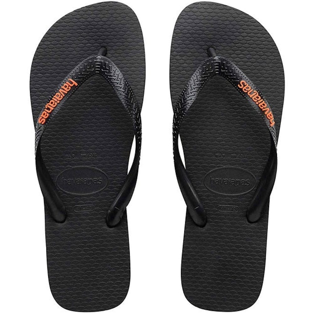 Havaianas Rubber Logo - Black / Orange Neon