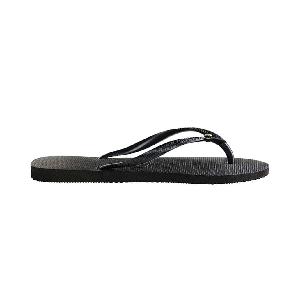 Havaianas Slim Coloured Crystal - Black / Sunflower Crystal