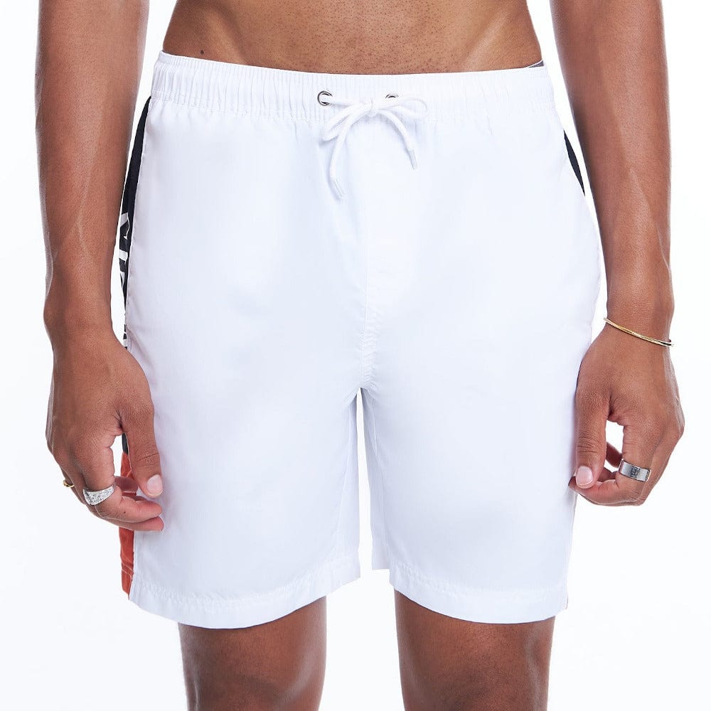 Henleys Panel Swim Short - White / Apricot
