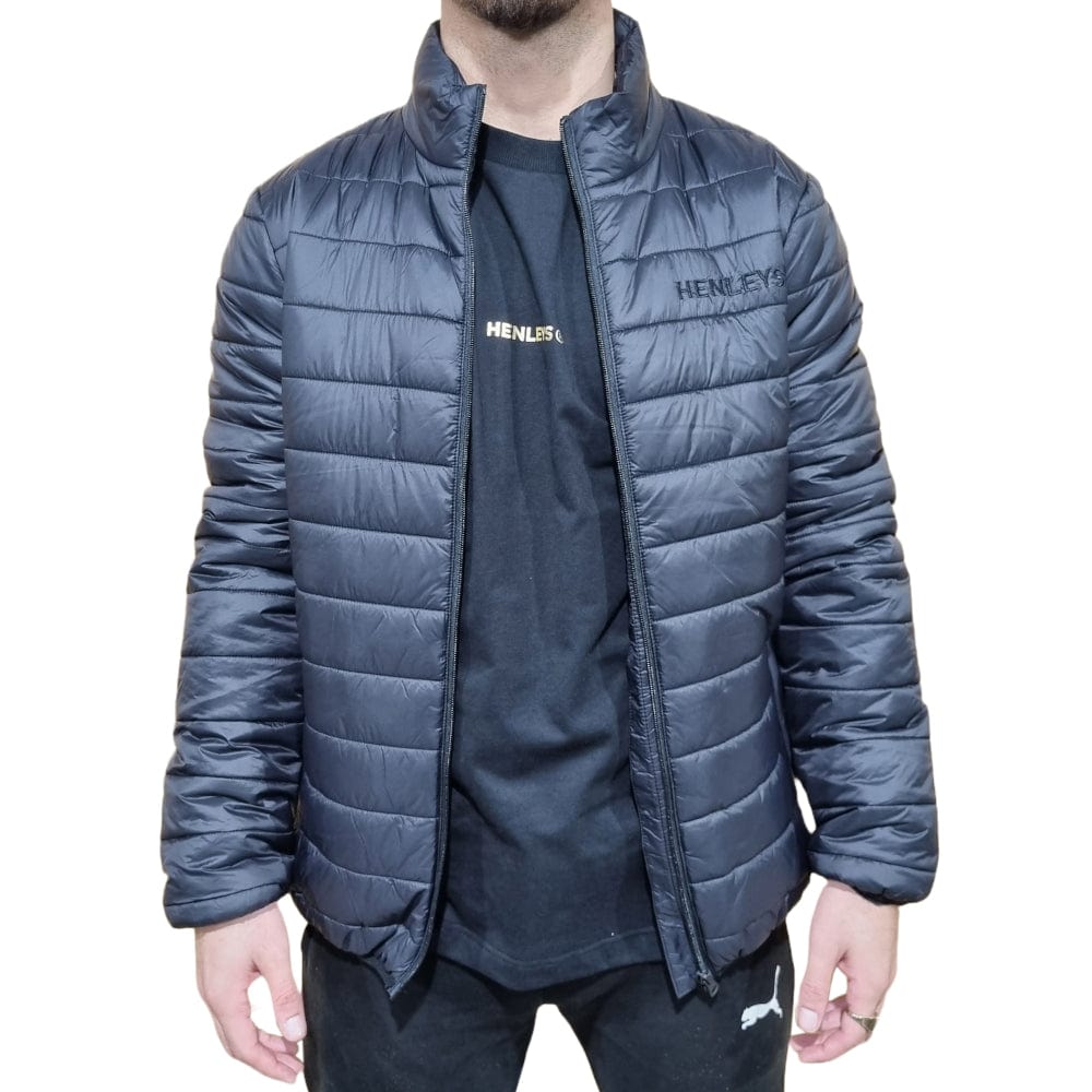 Henleys Classic Logo Lightweight Puffer - Black