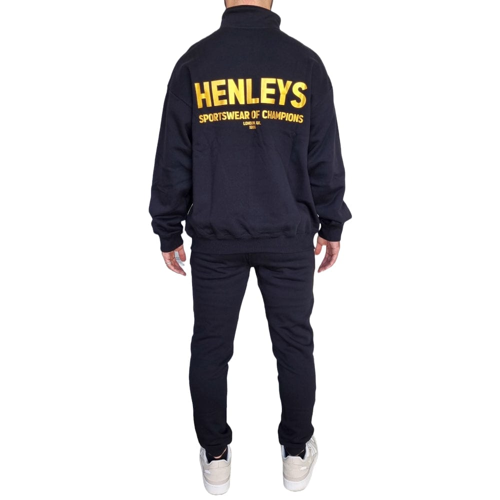 Henleys Champions Gold Zip Sweater - Black