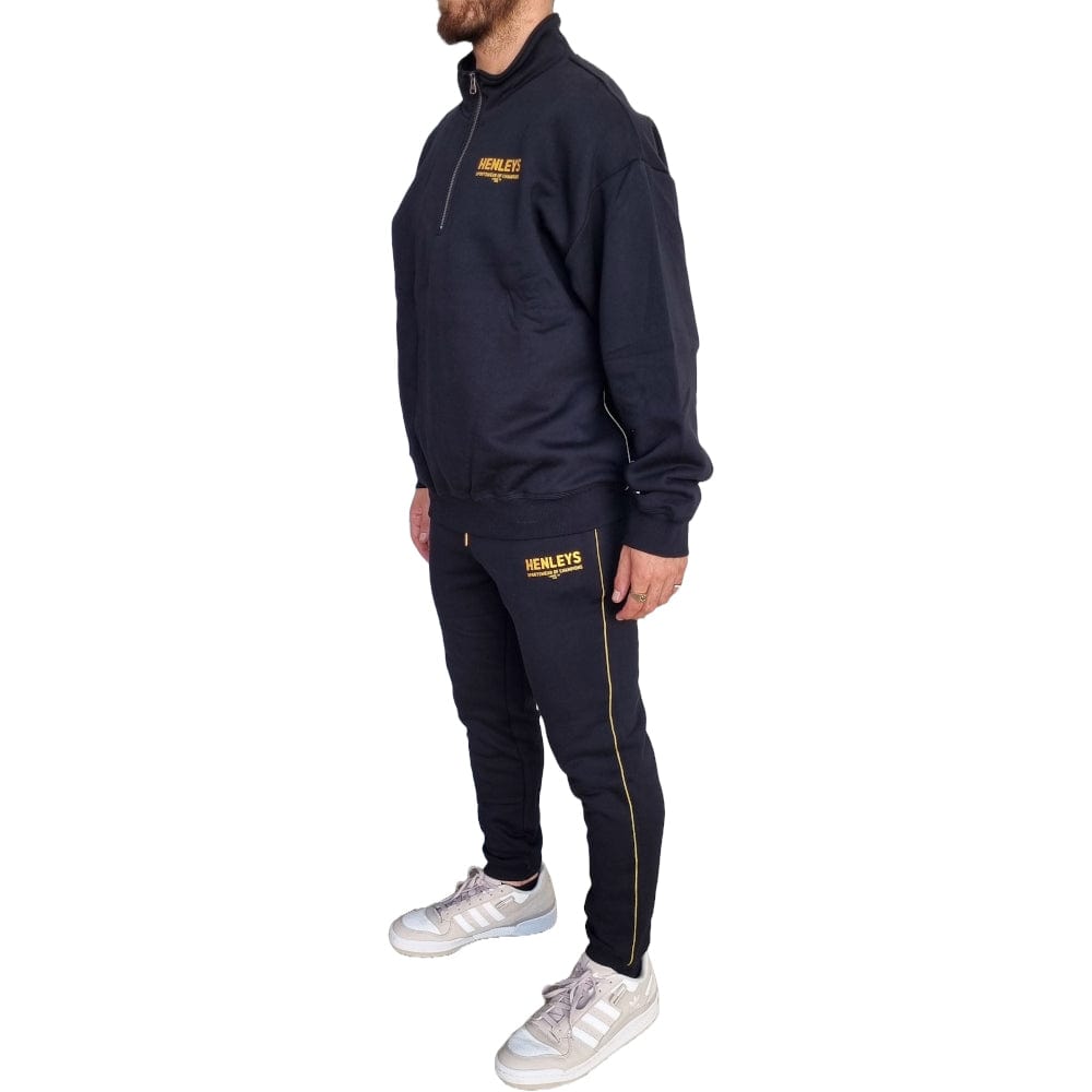 Henleys Champions Gold Zip Sweater - Black