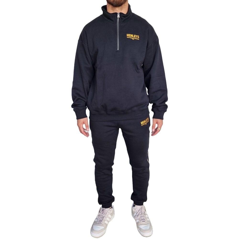 Henleys Champions Gold Zip Sweater - Black