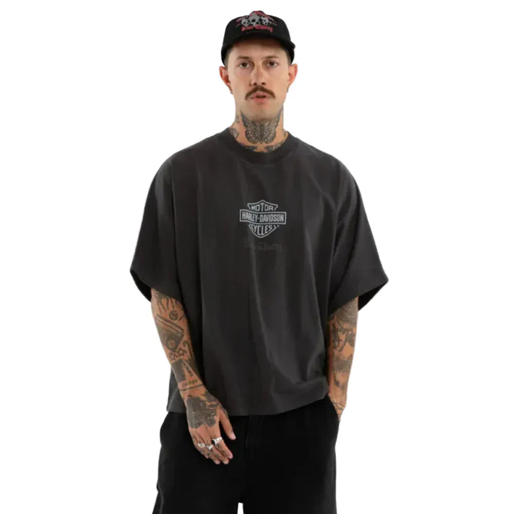 KSCY X Harley Davidson Exhaust Batwing Tee - Pigment Black