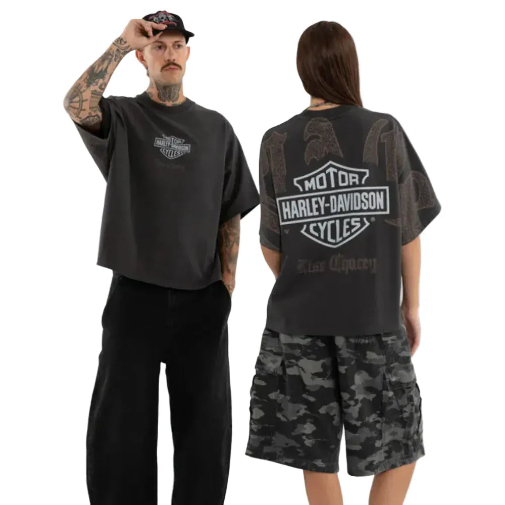 KSCY X Harley Davidson Exhaust Batwing Tee - Pigment Black