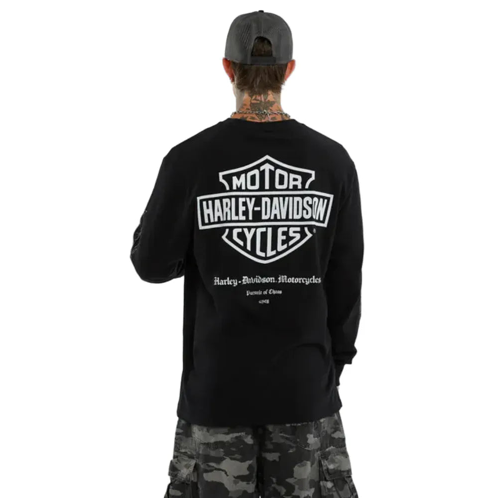KSCY X Harley Davidson Flames LS Tee - Jet Black