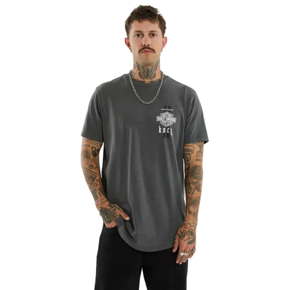 KSCY X Harley Davidson Milwaukee Dual Curved Tee - Pigment Dark Shadow