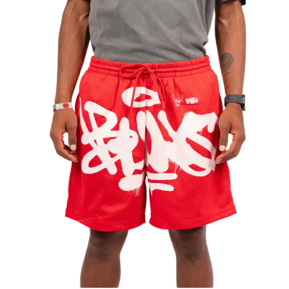 Mitchell & Ness Grafitti Mesh Shorts Chicago Bulls - Red