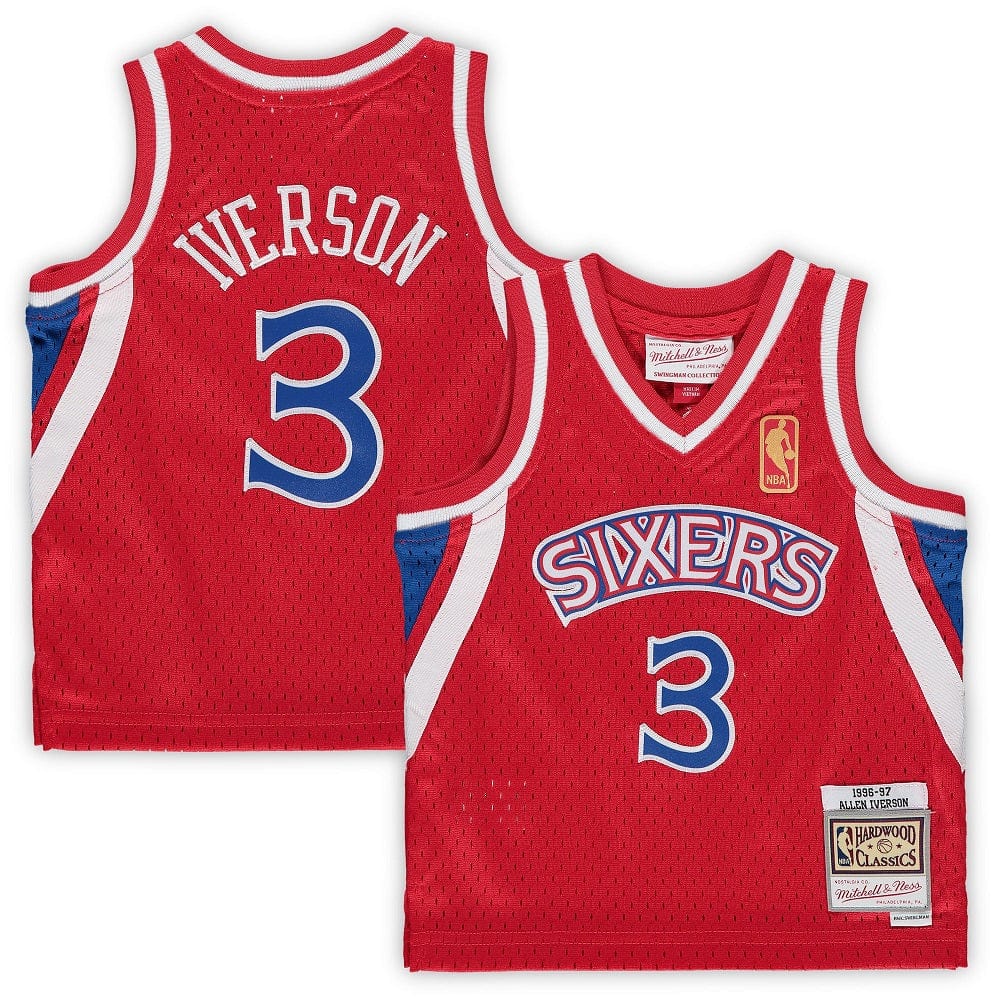 Mitchell & Ness Youth Swingman Jersey Philadelphia 76ers Allen Iverson Road 96/97 - Red