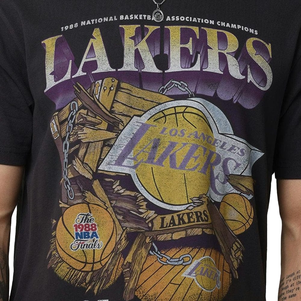 Mitchell & Ness Bevel Burst Tee Los Angeles Lakers - Overdyed Black