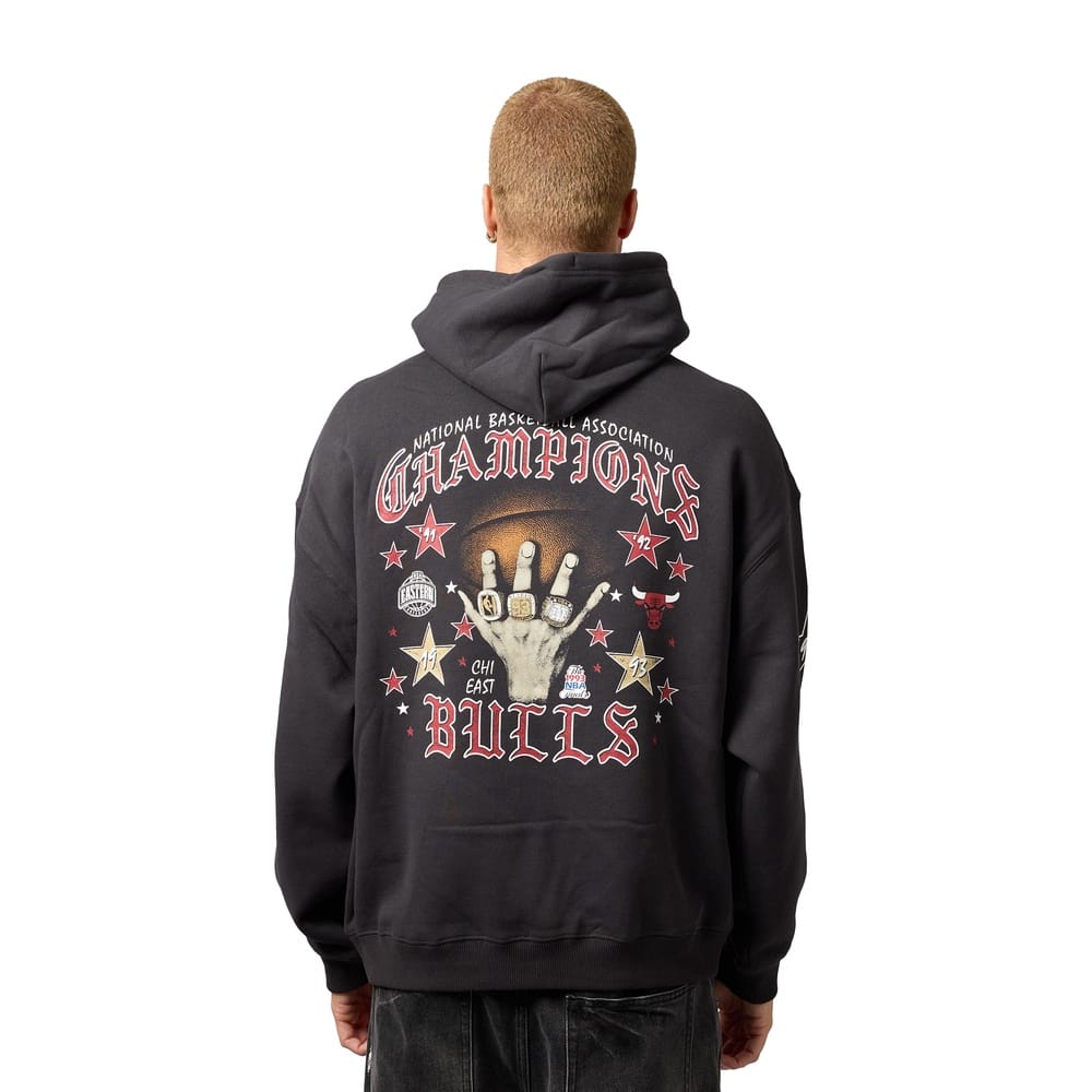 Mitchell & Ness Blackletter Champions BoxFit Chicago Bulls - Washed Black