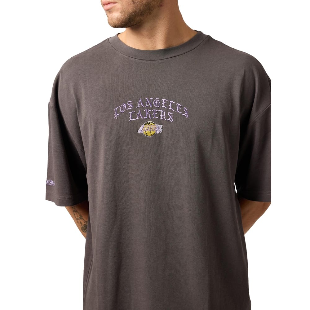 Mitchell & Ness Blackletter Champions Tee Los Angeles Lakers - Faded Slate