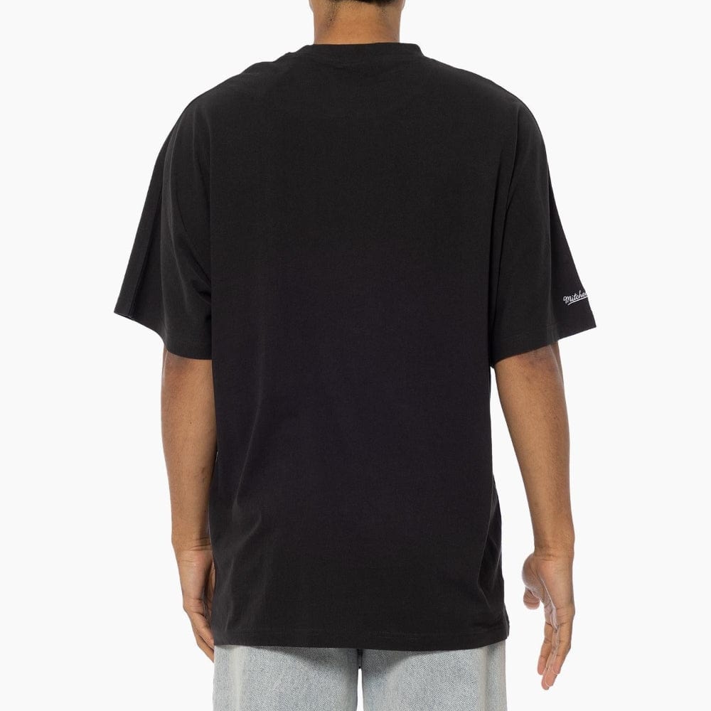 Back view of Mitchell & Ness Blaze Tee – Dennis Rodman Chicago Bulls, Faded Black, featuring vintage wash and classic fit for a retro-inspired look