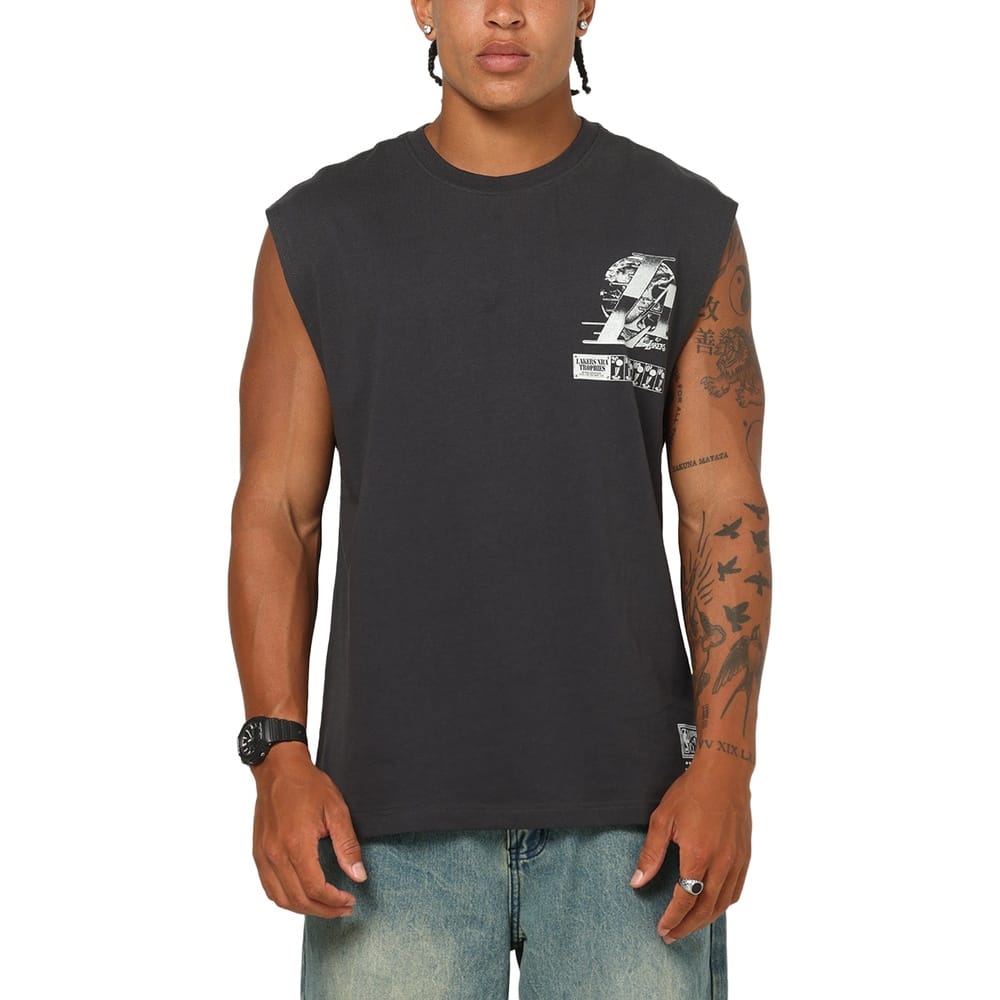 Mitchell & Ness Champ Chrome Muscle Tee Los Angeles Lakers - Washed Black