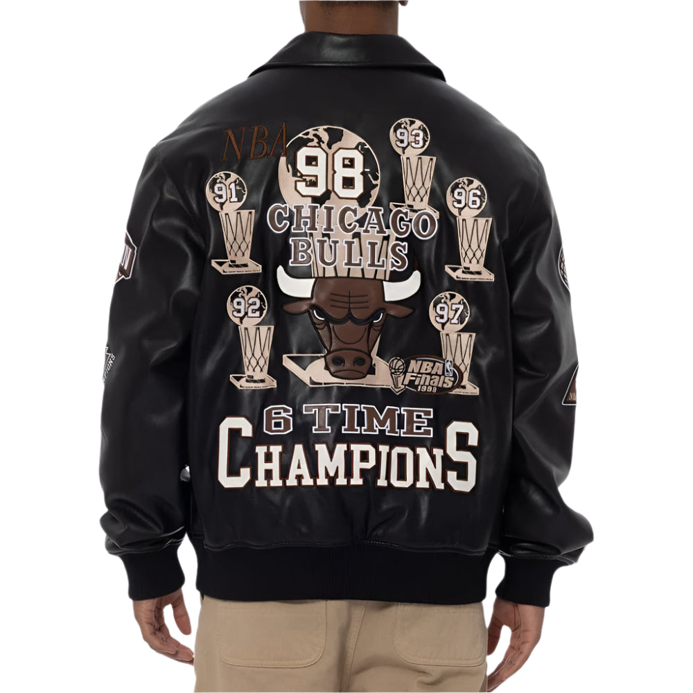 Mitchell & Ness Chicago Bulls 6 Time Jacket - Black