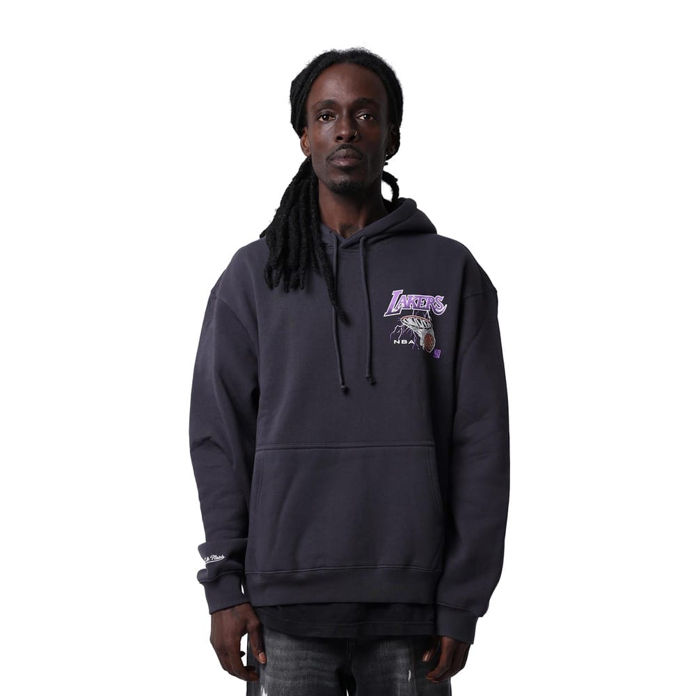 Mitchell & Ness Los Angeles Lakers Lightning Hoodie - Washed Black