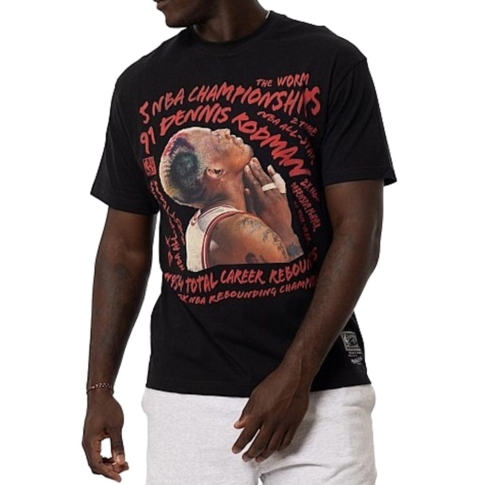 Mitchell & Ness Player Abstract Tee Bulls Rodman Tee - Faded Black
