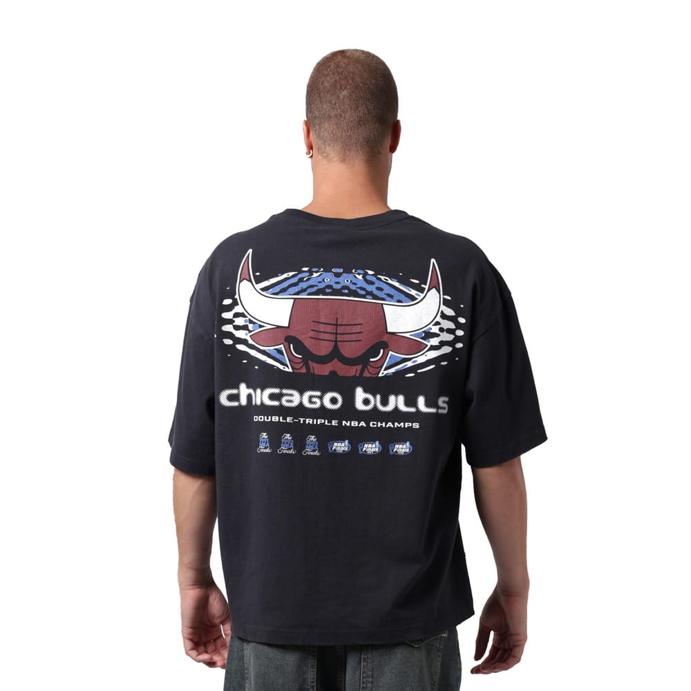 Mitchell & Ness Screenburn Tee Chicago Bulls - Washed Black
