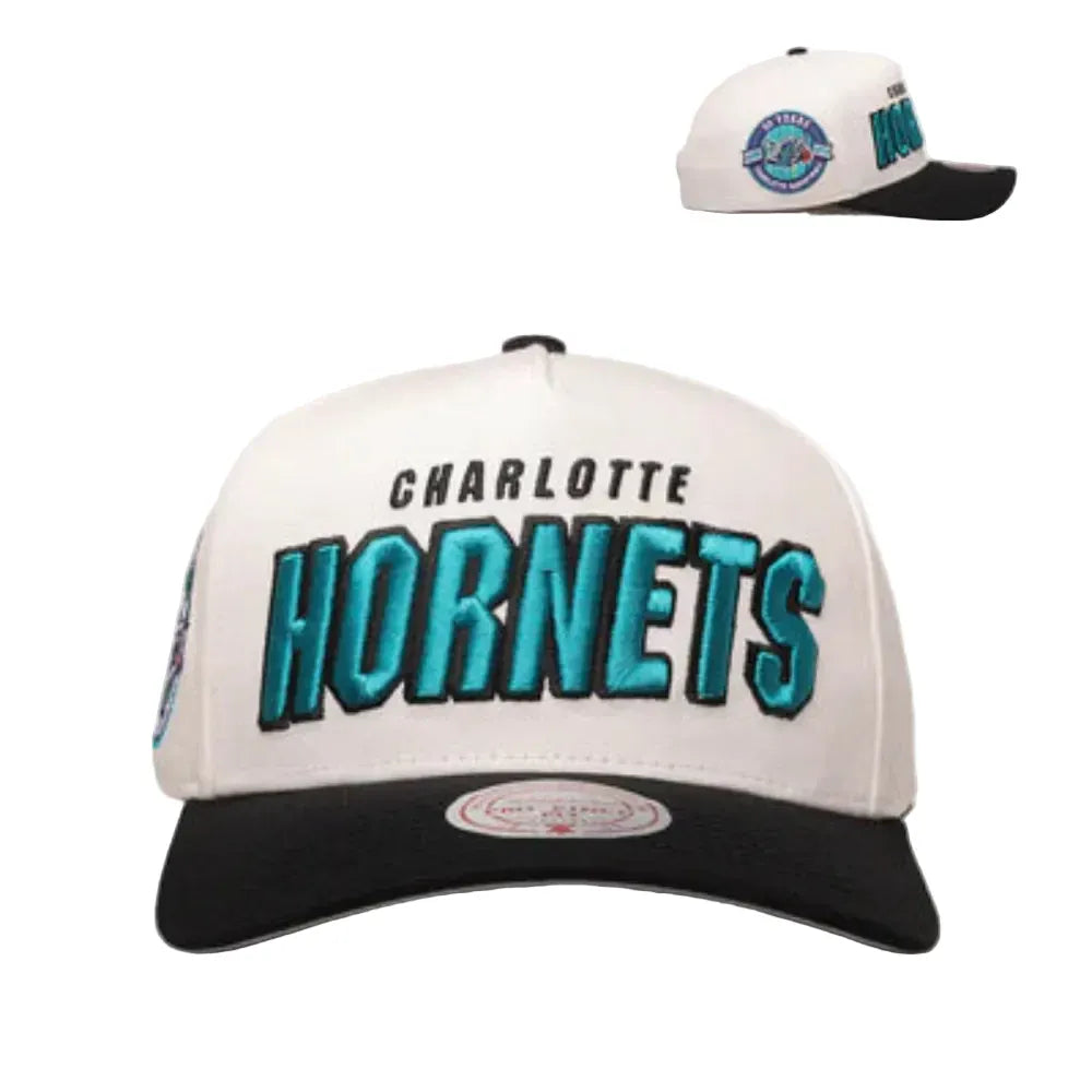 Mitchell & Ness Draft Day Pro Pinch Snapback Charlotte Hornets - Vintage White / Black