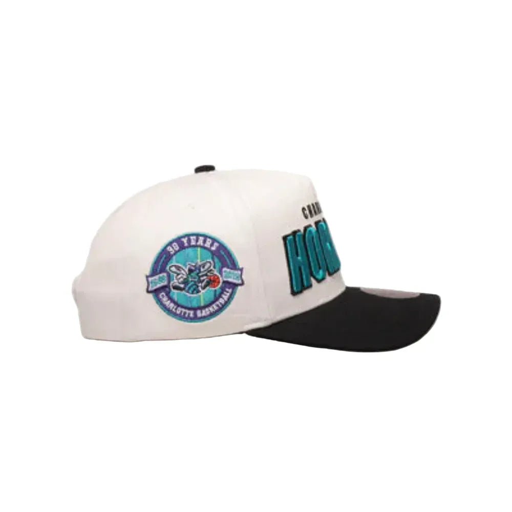 Mitchell & Ness Draft Day Pro Pinch Snapback Charlotte Hornets - Vintage White / Black