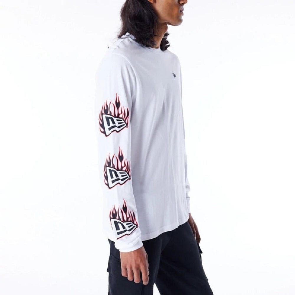 New Era Flag Flame Long Sleeve Tee - White