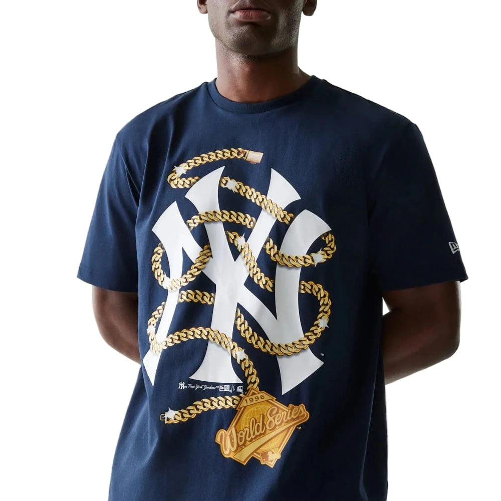 New Era Golden Chain Oversized Tee New York Yankees - Navy