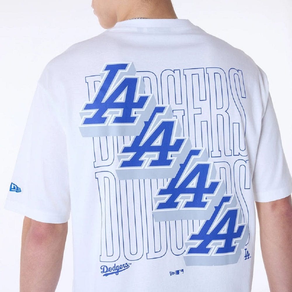 New Era MLB Wordmark Oversized Tee Los Angeles Dodgers - White