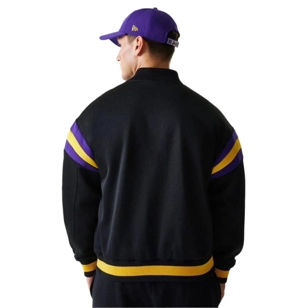 New Era NBA Panel Bomber Jacket Los Angeles Lakers - Black
