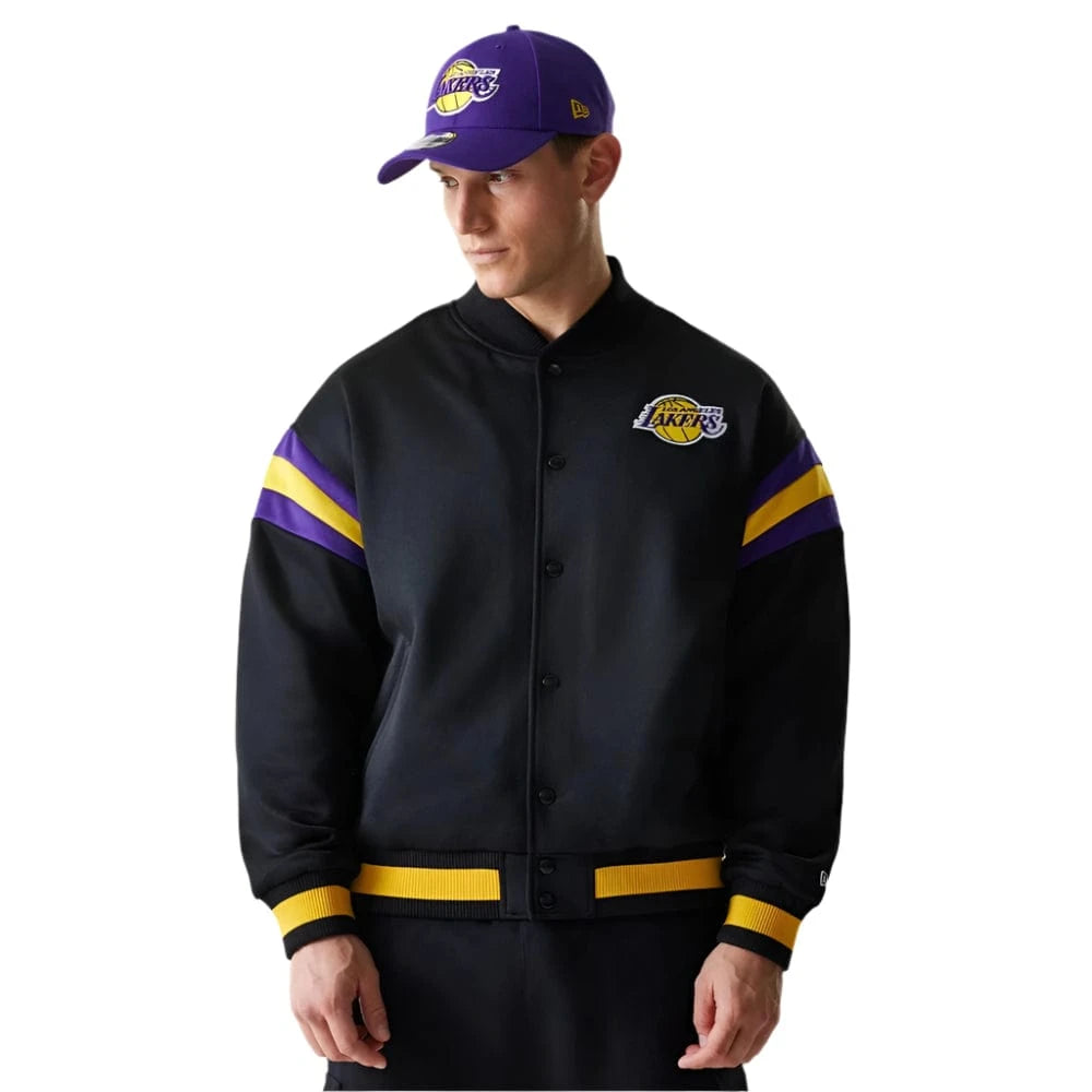 New Era NBA Panel Bomber Jacket Los Angeles Lakers - Black