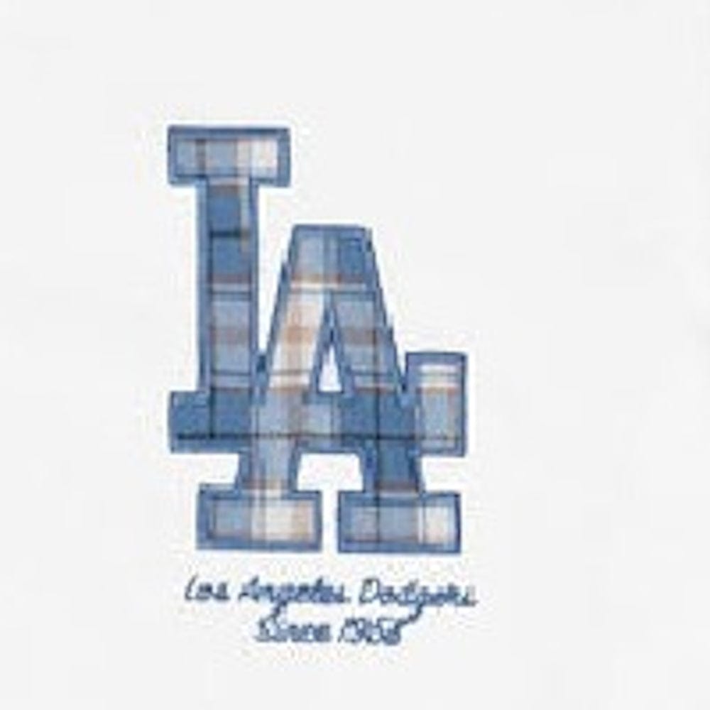 New Era Plaid Infill Oversize Tee Los Angeles Dodgers - White