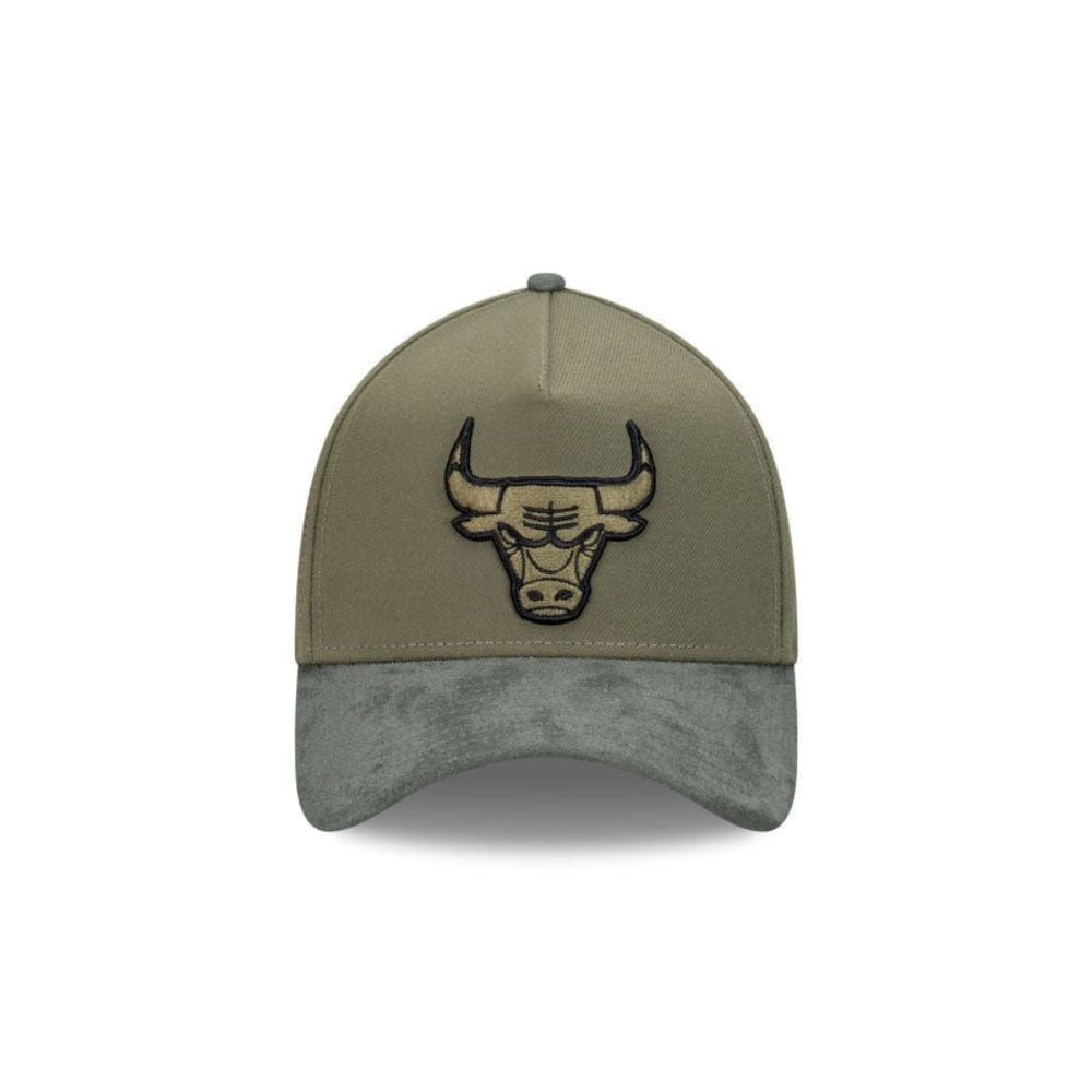 New Era 39THIRTY 2-Tone Suede A-Frame Fitted Cap Chicago Bulls - Olive Premium