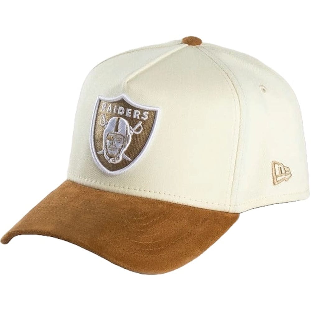 New Era 39THIRTY 2-Tone Suede A-Frame Fitted Cap Las Vegas Raiders - Chrome White / Wheat