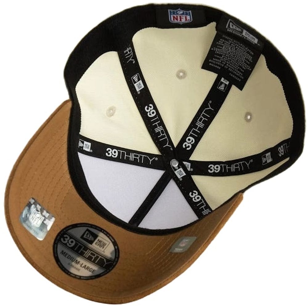 New Era 39THIRTY 2-Tone Suede A-Frame Fitted Cap Las Vegas Raiders - Chrome White / Wheat