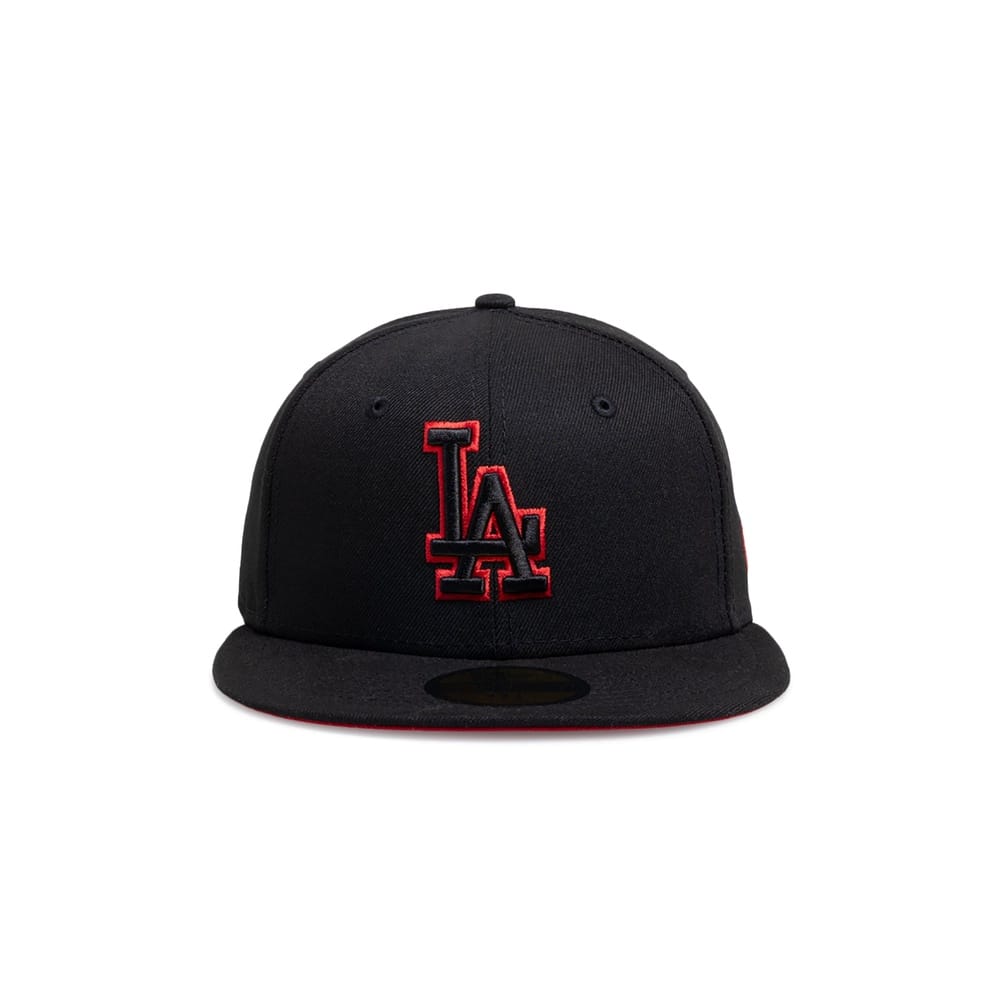 New Era 59FIFTY Black Pop Fitted Cap Los Angeles Dodgers - Black / Red