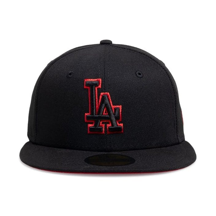 New Era 59FIFTY Black Pop Fitted Cap Los Angeles Dodgers - Black / Red