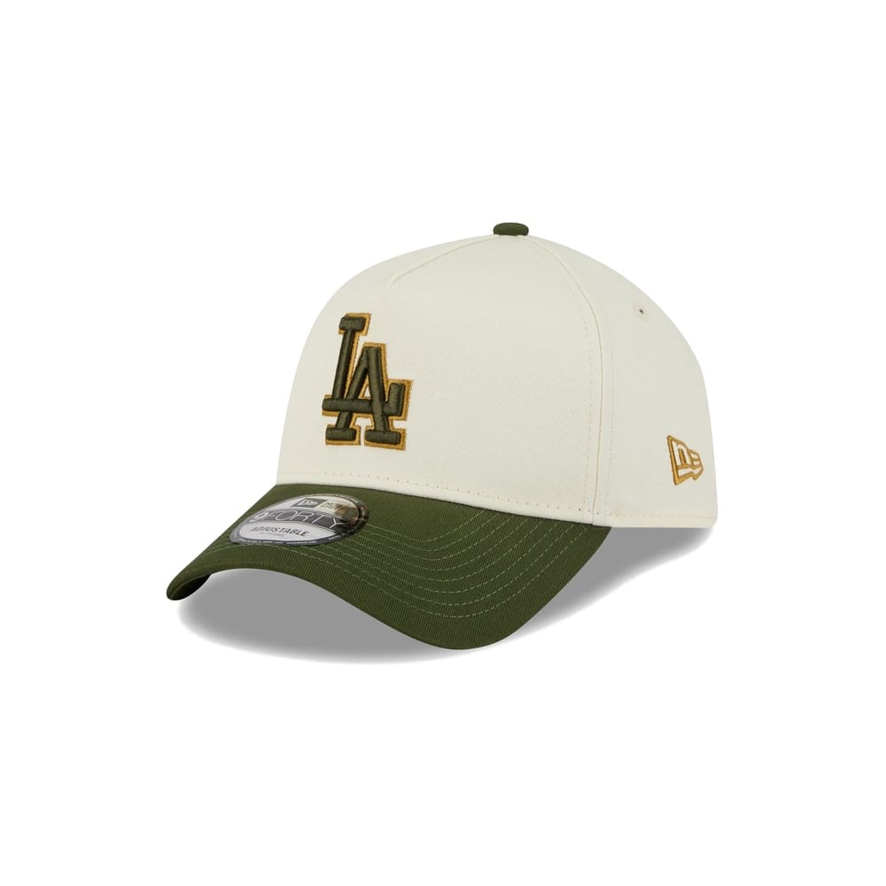 New Era 9FORTY 2 Tone A-Frame Metallic Snapback Los Angeles Dodgers - Off White / Rifle Green