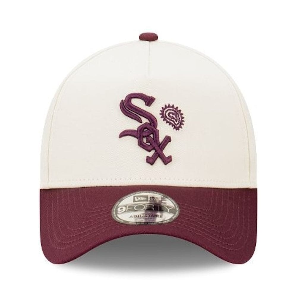 New Era 9FORTY 2-Tone Paisley A-Frame Snapback Chicago White Sox - Chrome White / Maroon