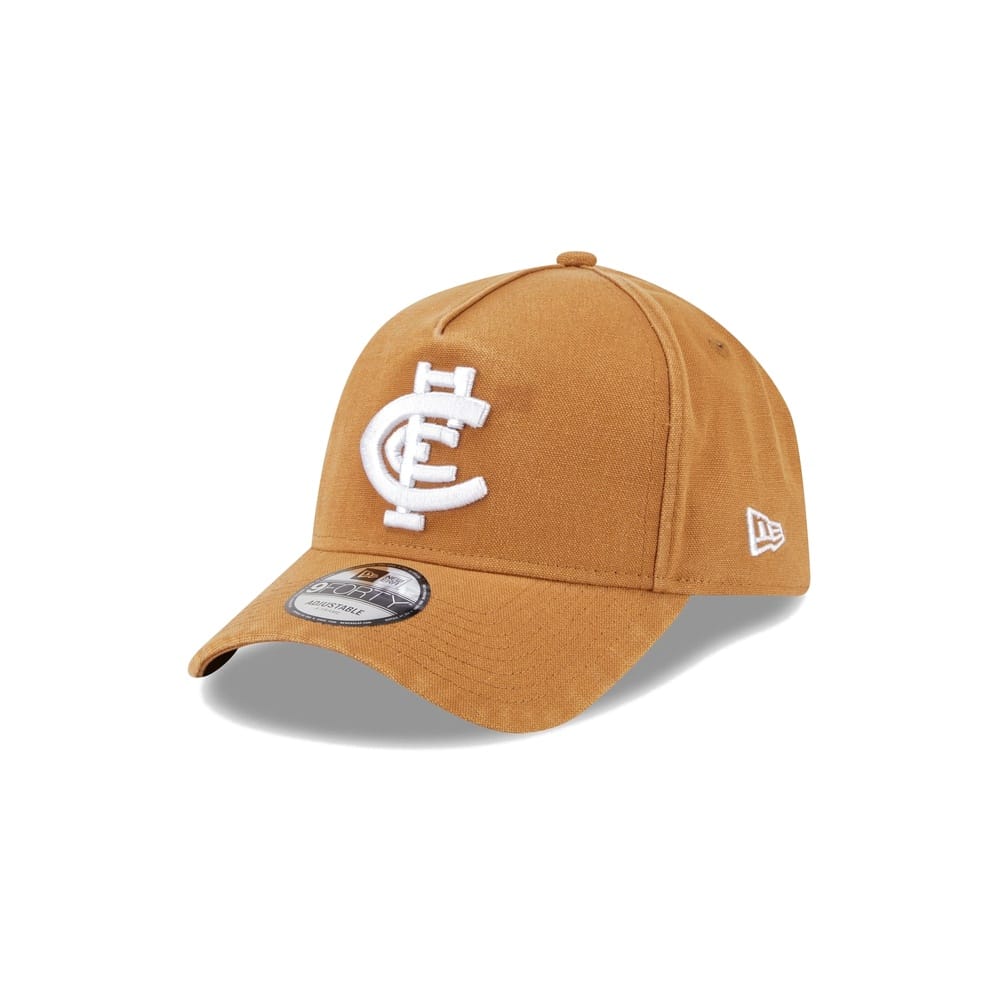 New Era 9FORTY AFL26 Canvas A-Frame Snapback Carlton Blues - Golden Brown