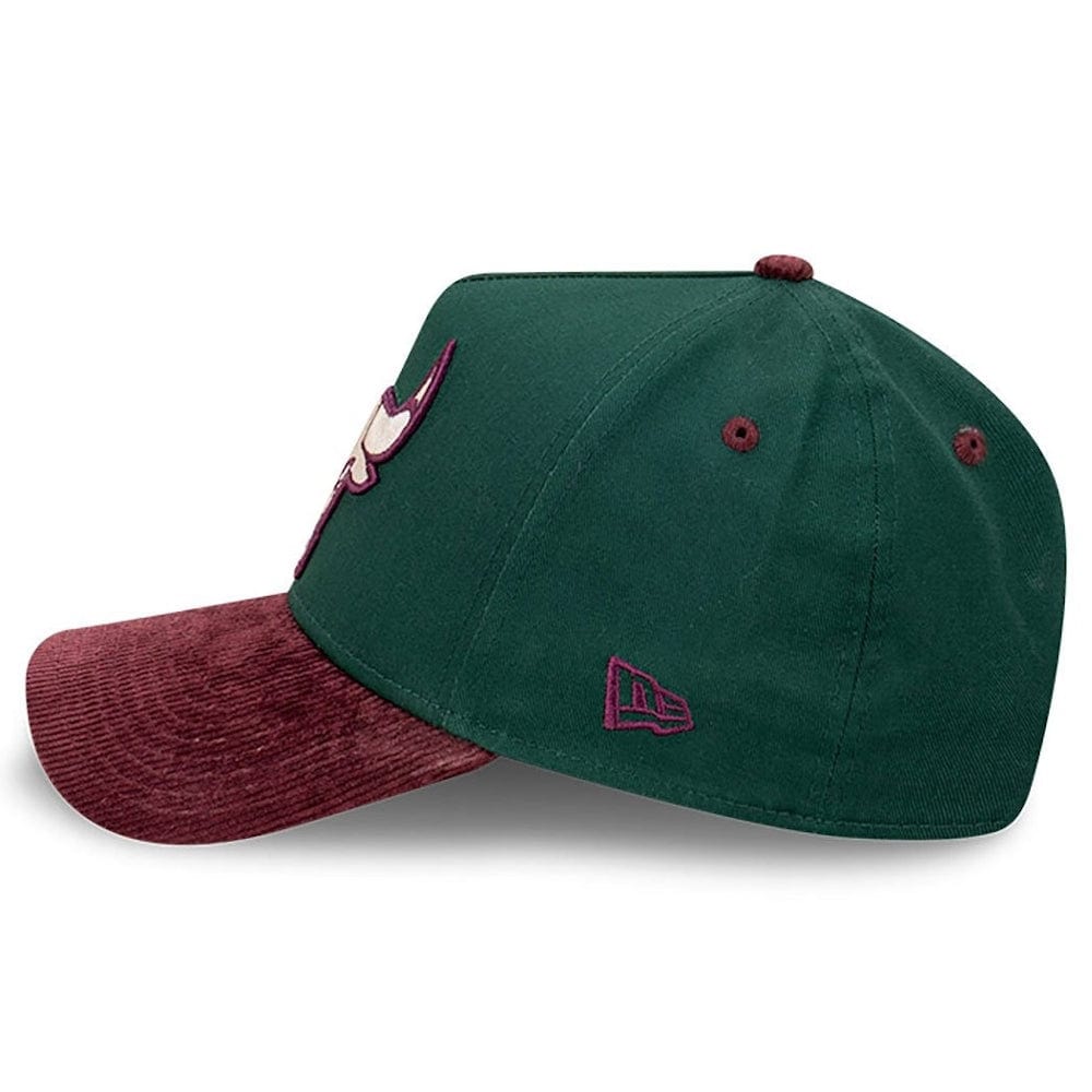 New Era 9FORTY Cord Brim A-Frame Snapback Chicago Bulls - Dark Green / Rhubarb
