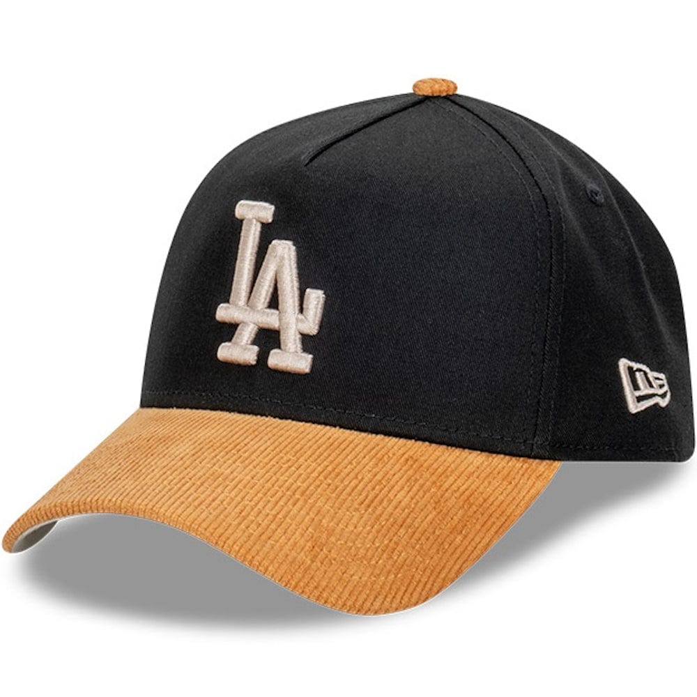New Era 9FORTY Premium Cord Visor A-Frame Snapback Los Angeles Dodgers - Black / Wheat