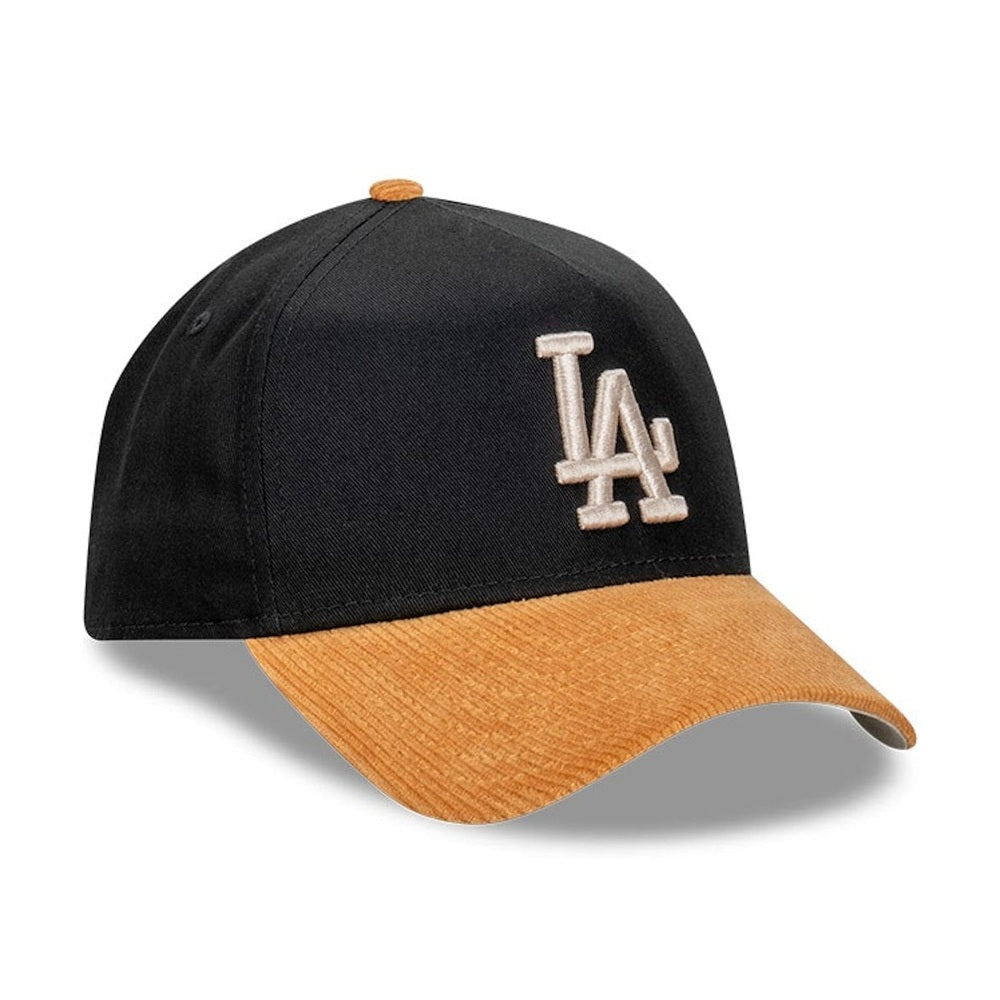 New Era 9FORTY Premium Cord Visor A-Frame Snapback Los Angeles Dodgers - Black / Wheat