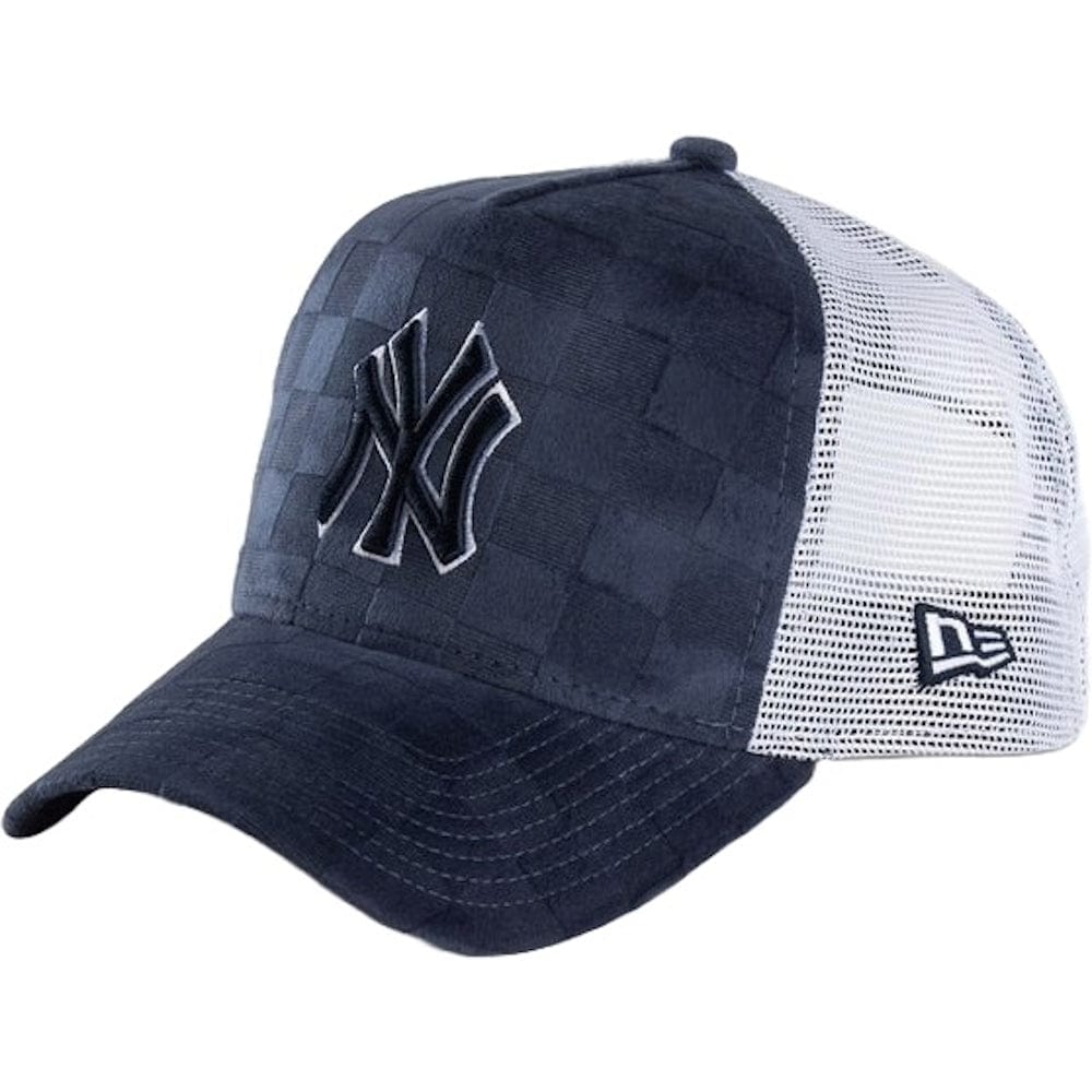 New Era 9FORTY Tonal Check E-Frame Trucker Snapback New York Yankees - Navy