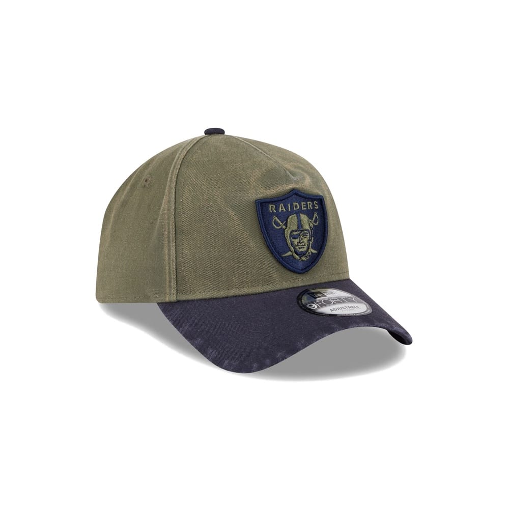 New Era 9FORTY Winecork A-Frame Snapback Las Vegas Raiders - Chrome White / Olive