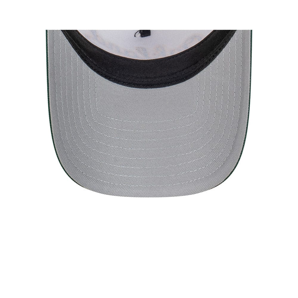 New Era 9FORTY Wordmark A-Frame Snapback Oakland Athletics - Chrome White / Dark Green