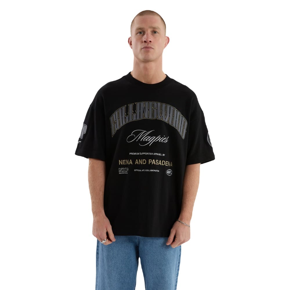 NXP X AFL Collingwood Game-On Loopbk Tee - Jet Black