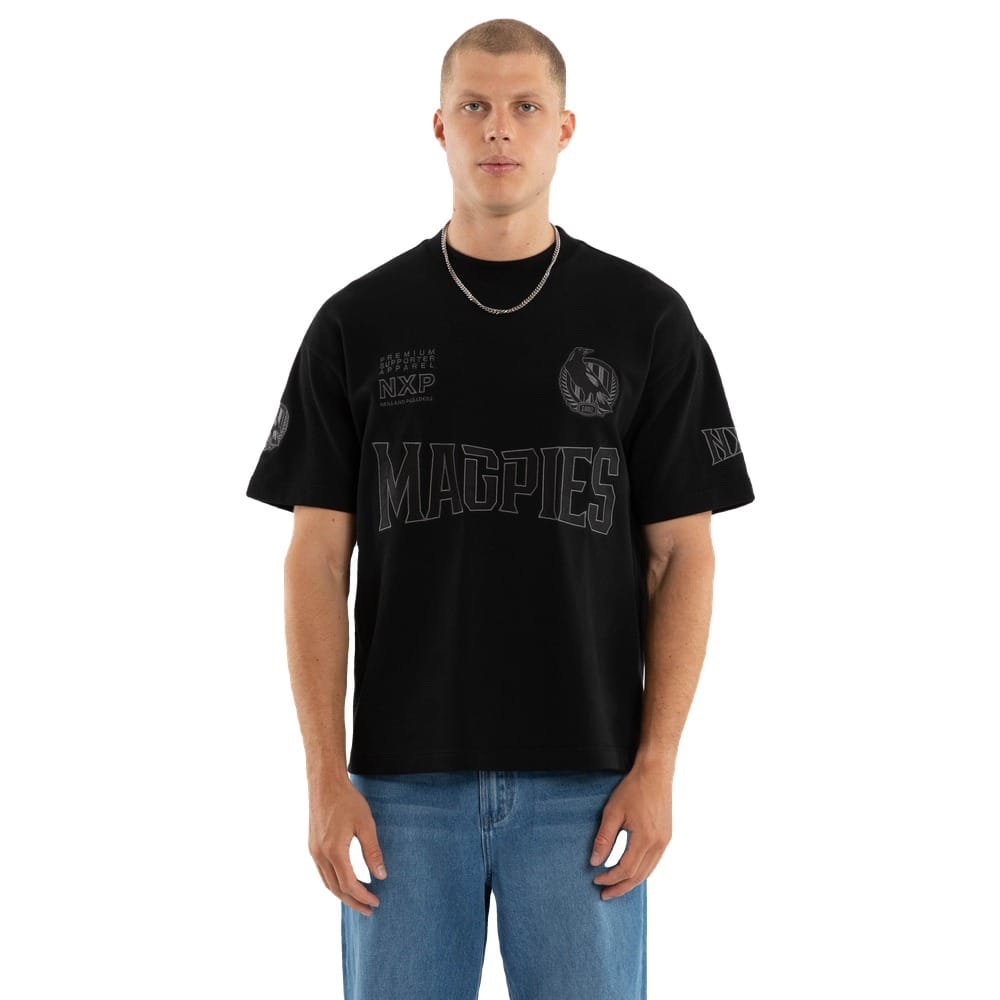 NXP X AFL Collingwood Perform Loopback Tee - Jet Black